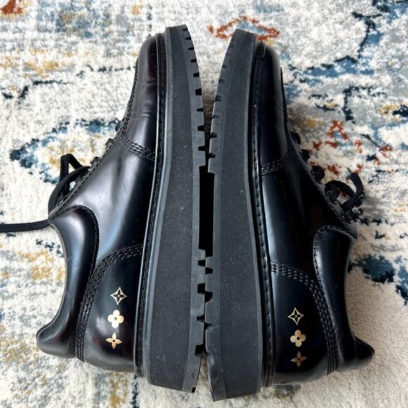 Louis Vuitton Men's Monogram Derby Shoes In Black size 9 LV 10 US 43 EU CL - Picture 7 of 8